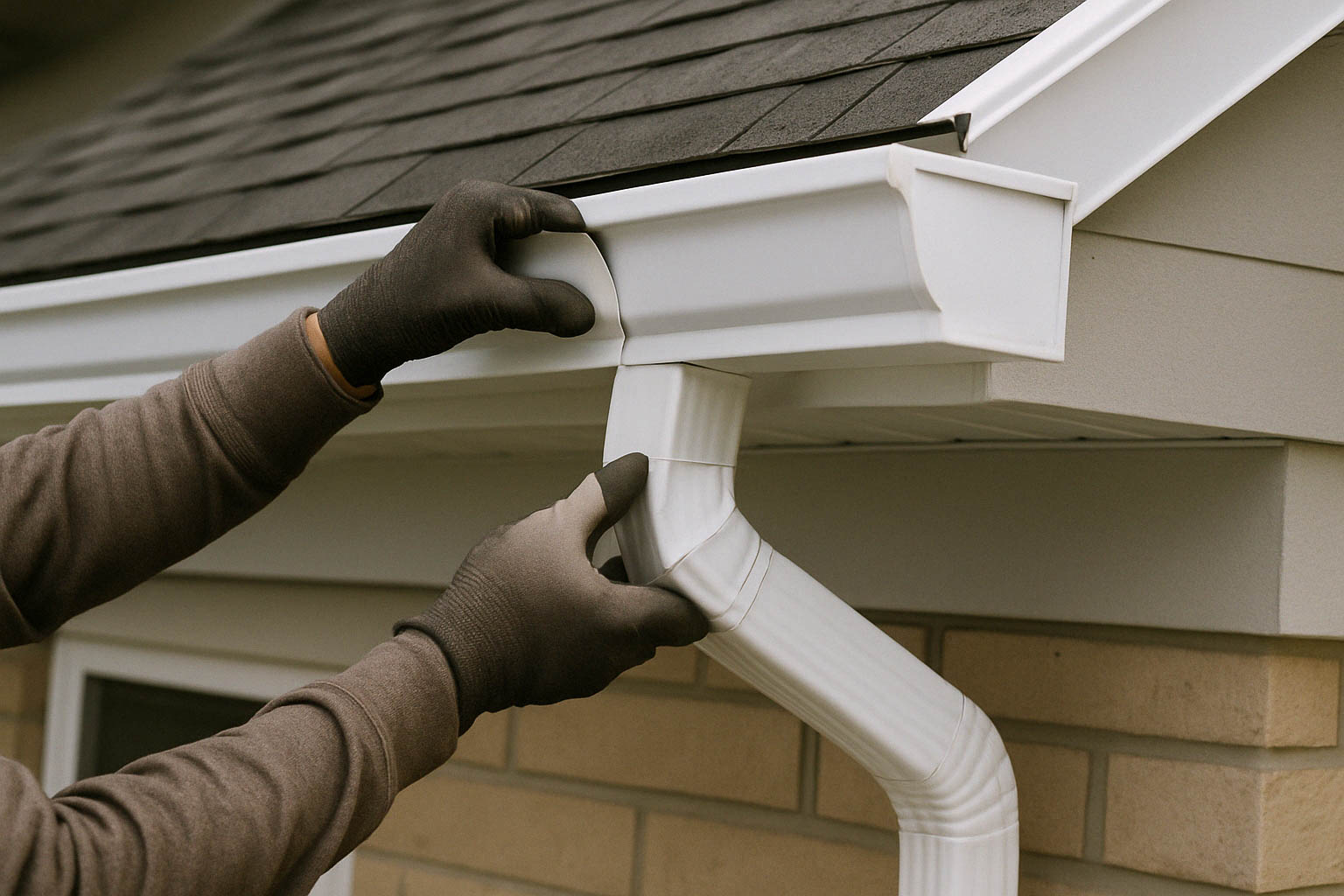 GT aluminum gutter installation