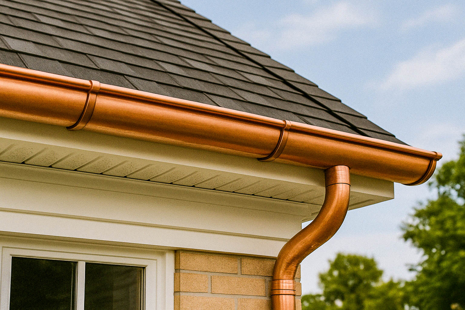 GT copper gutter half round