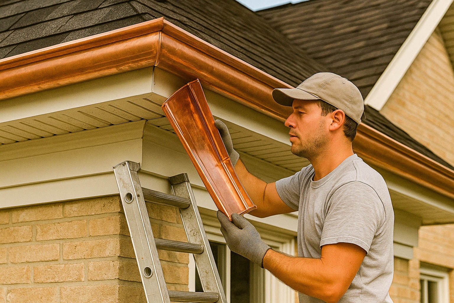 GT copper gutter repair