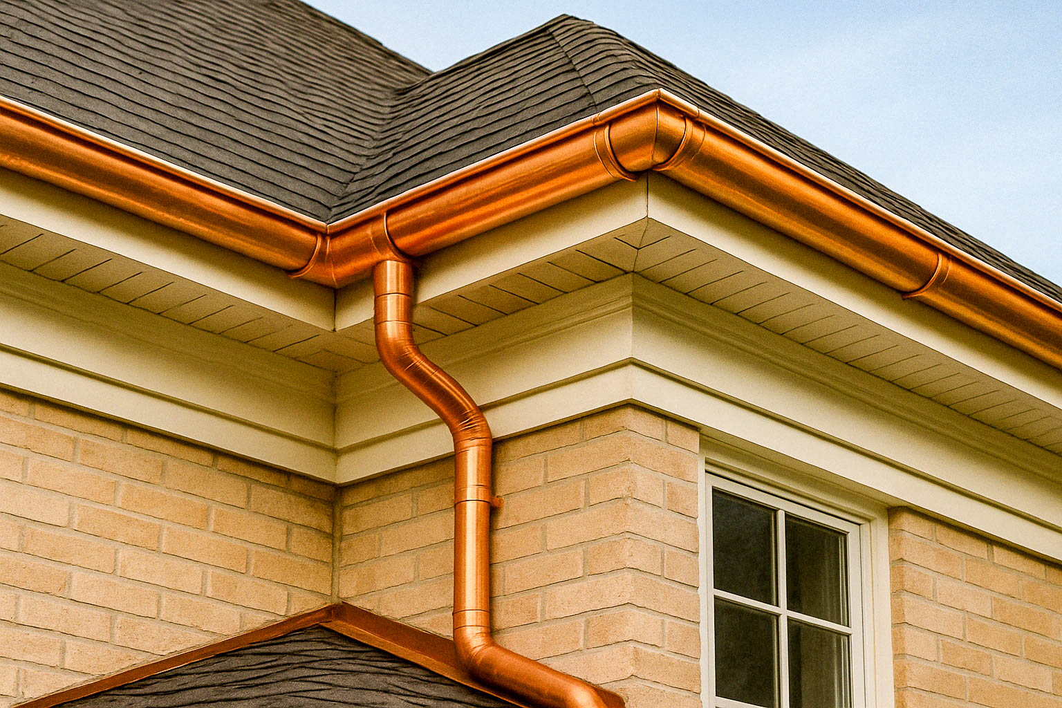 GT copper gutter roof